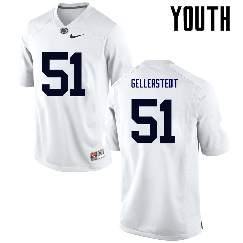 NCAA Nike Youth Penn State Nittany Lions Alex Gellerstedt #51 College Football Authentic White Stitched Jersey CED0698EY